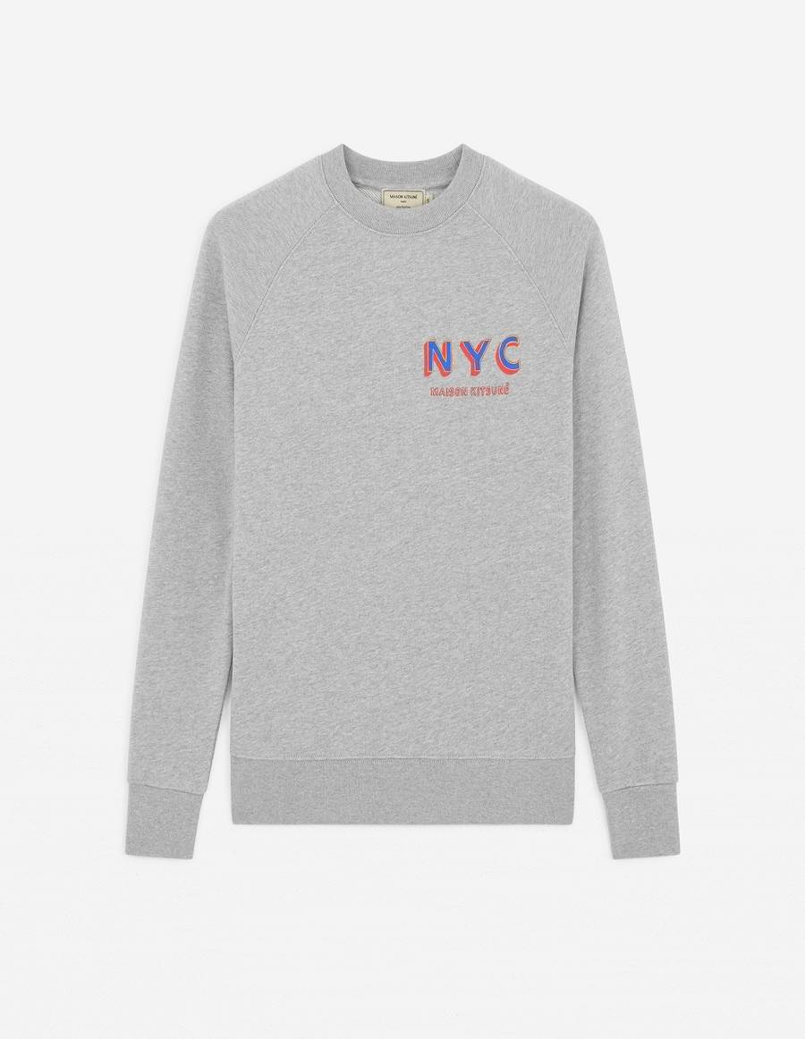 Grey Men\'s Maison Kitsune Nyc Ben Klevay Sweatshirts | AU-M0170