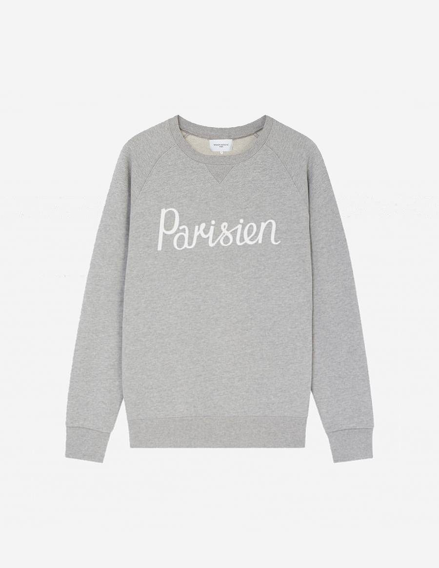 Grey Men\'s Maison Kitsune Parisien Classic Sweatshirts | AU-H0163