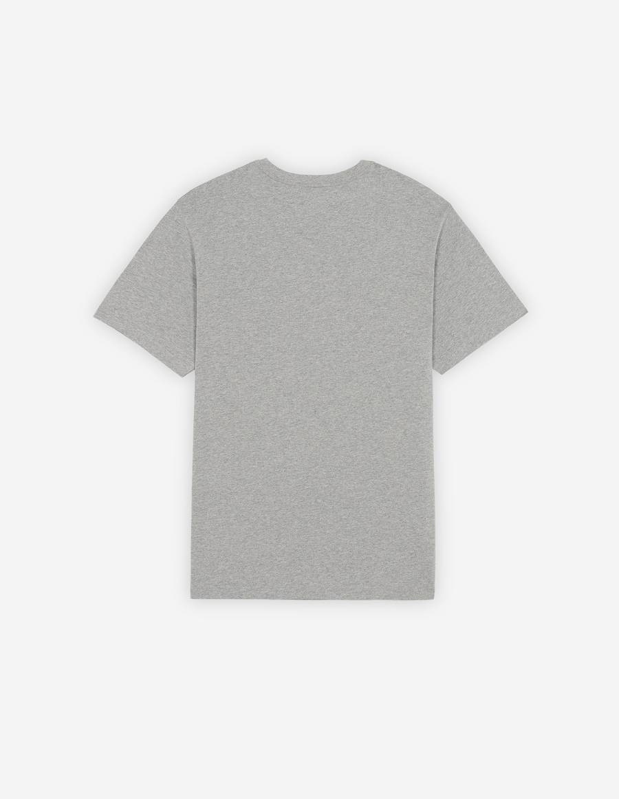 Grey Men's Maison Kitsune Profile Fox Stamp Classic T Shirts | AU-G0849