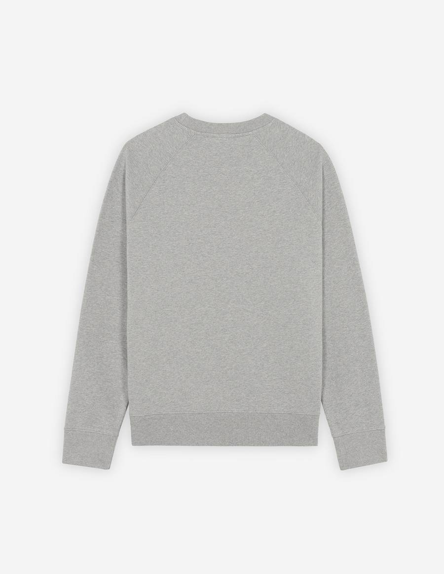 Grey Men's Maison Kitsune Profile Fox Stamp Clean Sweatshirts | AU-M0678