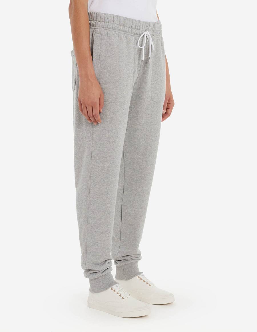 Grey Women's Maison Kitsune Chillax Fox Patch Classic Jog Pants | AU-K0709