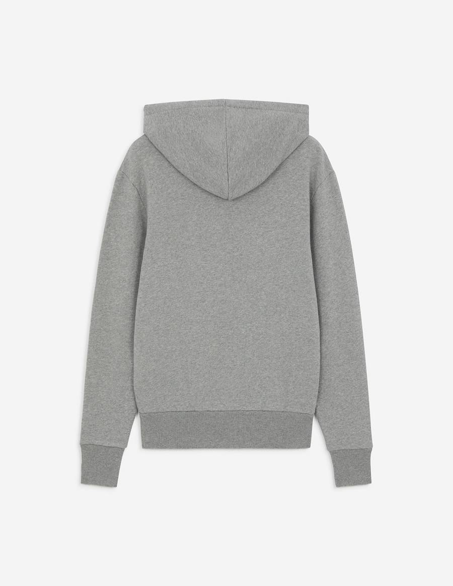 Grey Women's Maison Kitsune Double Fox Head Patch Hoodies | AU-A0M18