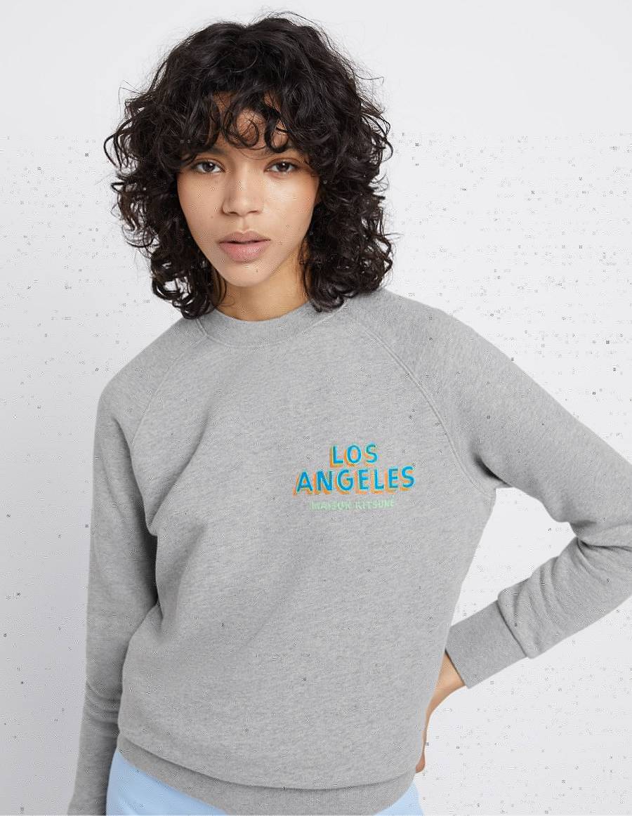 Grey Women's Maison Kitsune L.A. Ben Klevay Sweatshirts | AU-G0278