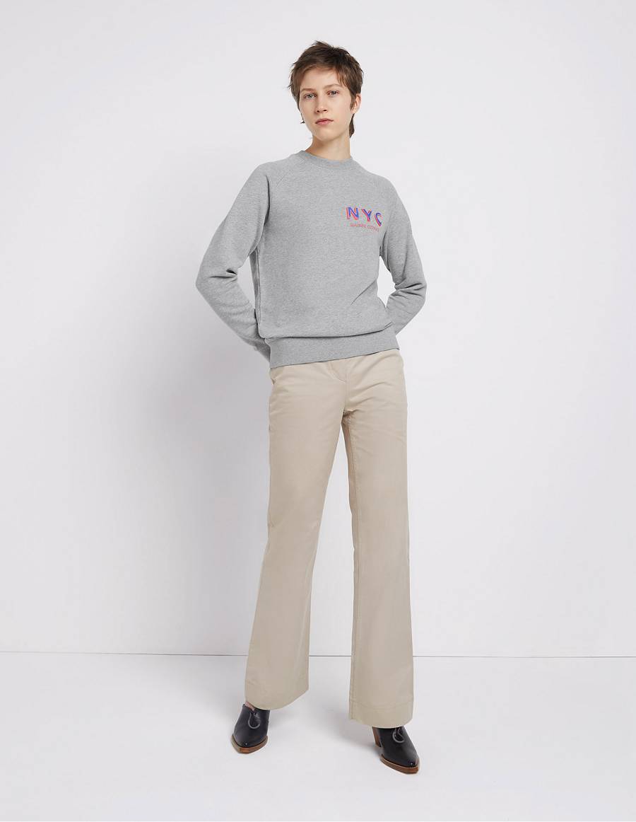 Grey Women's Maison Kitsune Nyc Ben Klevay Sweatshirts | AU-S0967