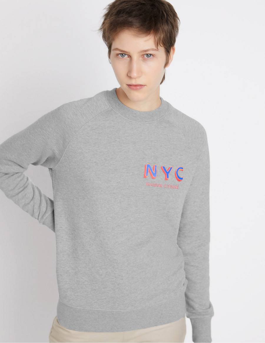 Grey Women's Maison Kitsune Nyc Ben Klevay Sweatshirts | AU-S0967