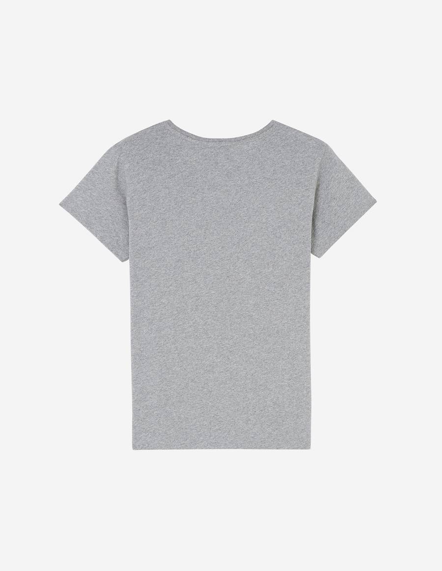 Grey Women's Maison Kitsune Parisienne Classic T Shirts | AU-K0361