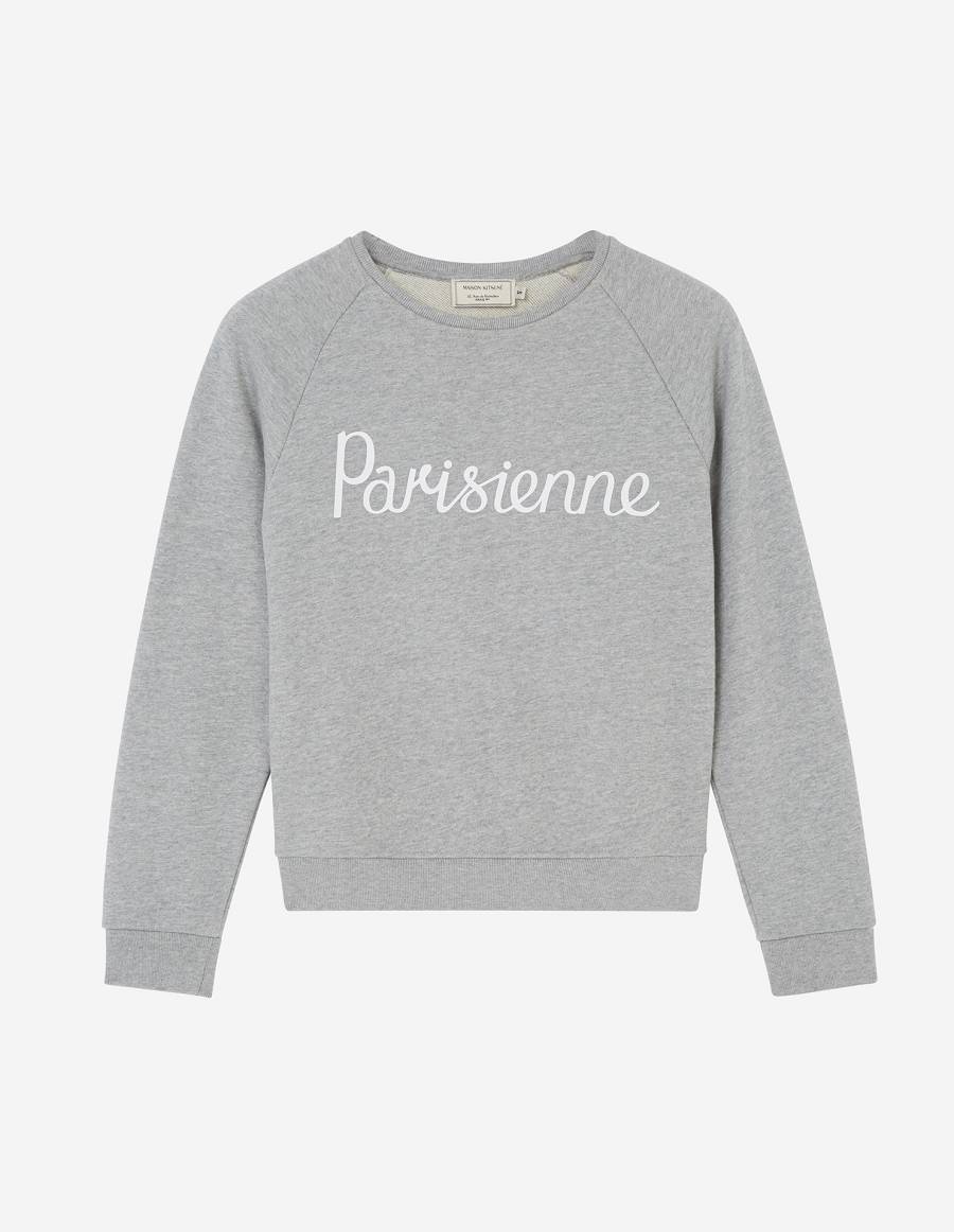 Grey Women\'s Maison Kitsune Parisienne Vintage Sweatshirts | AU-F0393