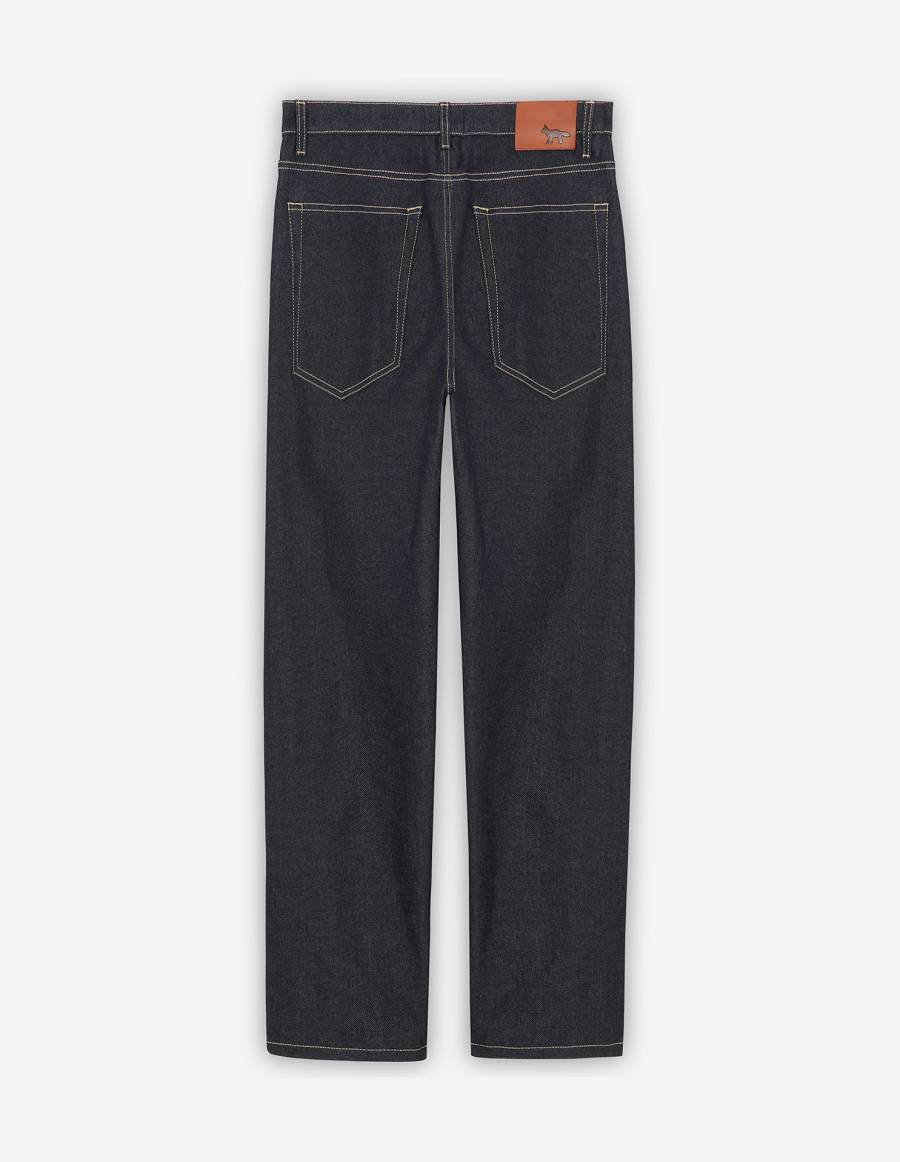 Indigo Men's Maison Kitsune Loose Fit Jeans | AU-M0997