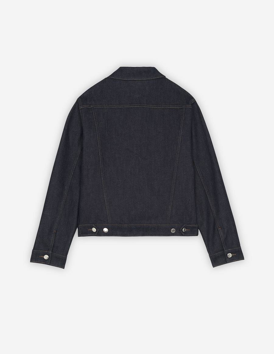 Indigo Men's Maison Kitsune Trucker Jackets | AU-P0500