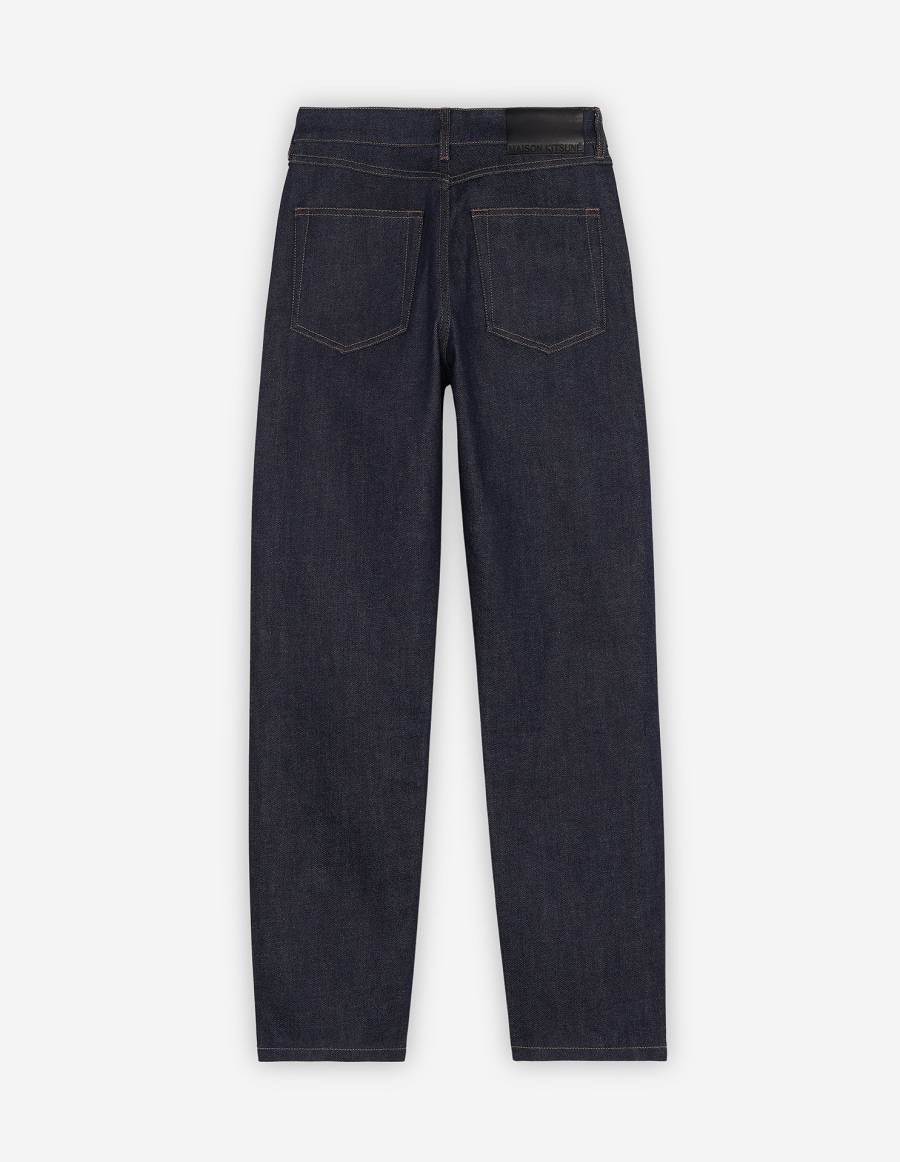 Indigo Women's Maison Kitsune Cropped Straight Jeans | AU-S0710