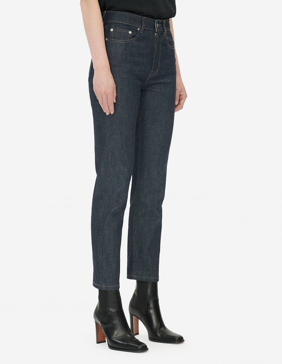 Indigo Women's Maison Kitsune Cropped Straight Jeans | AU-S0710