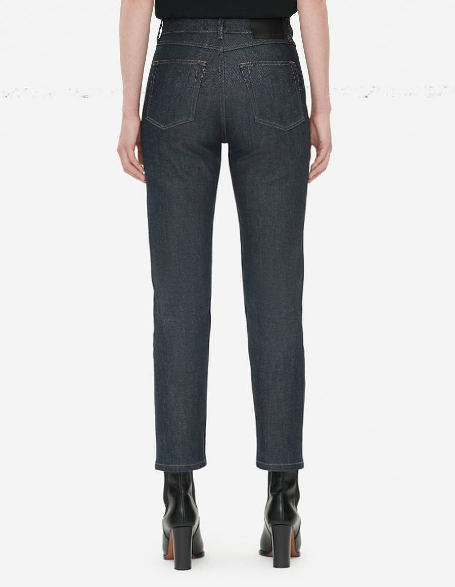 Indigo Women's Maison Kitsune Cropped Straight Jeans | AU-S0710