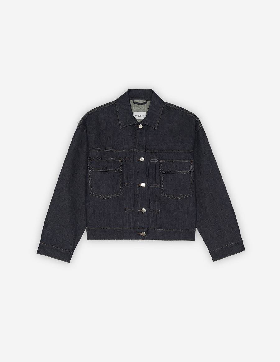 Indigo Women\'s Maison Kitsune Trucker Pleats Jackets | AU-E0758