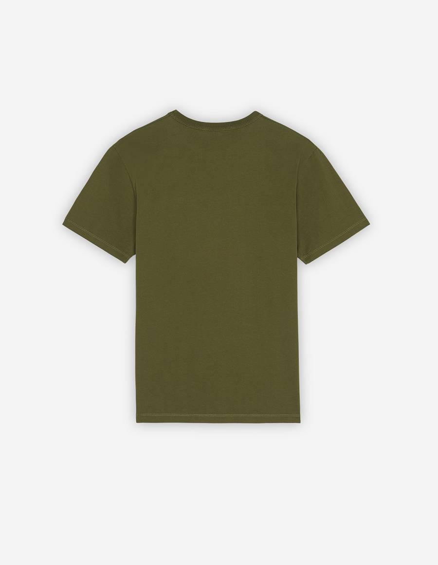 Khaki Grey Men's Maison Kitsune Bill Rebholz Ny Classic T Shirts | AU-K0487