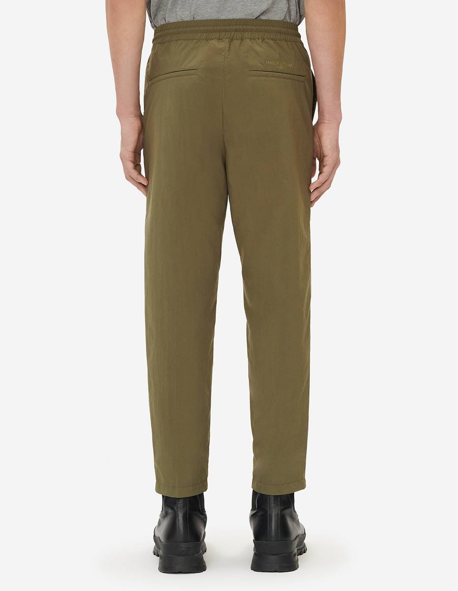 Khaki Grey Men's Maison Kitsune Drawstring Pants | AU-Q0728