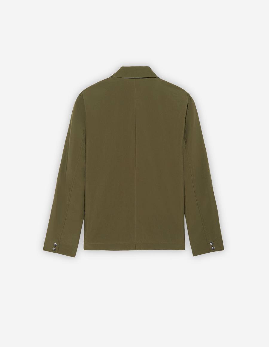 Khaki Grey Men's Maison Kitsune Technical Worker Jackets | AU-S0532