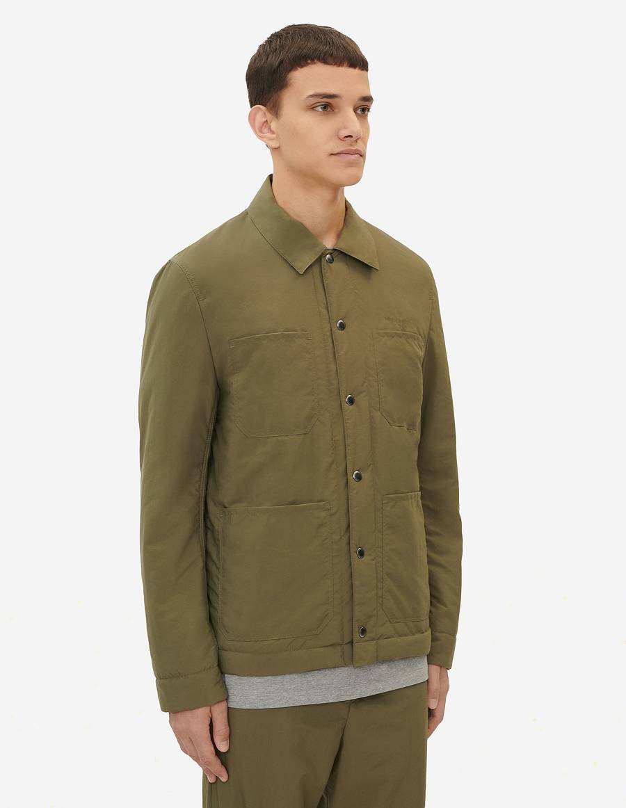 Khaki Grey Men's Maison Kitsune Technical Worker Jackets | AU-S0532