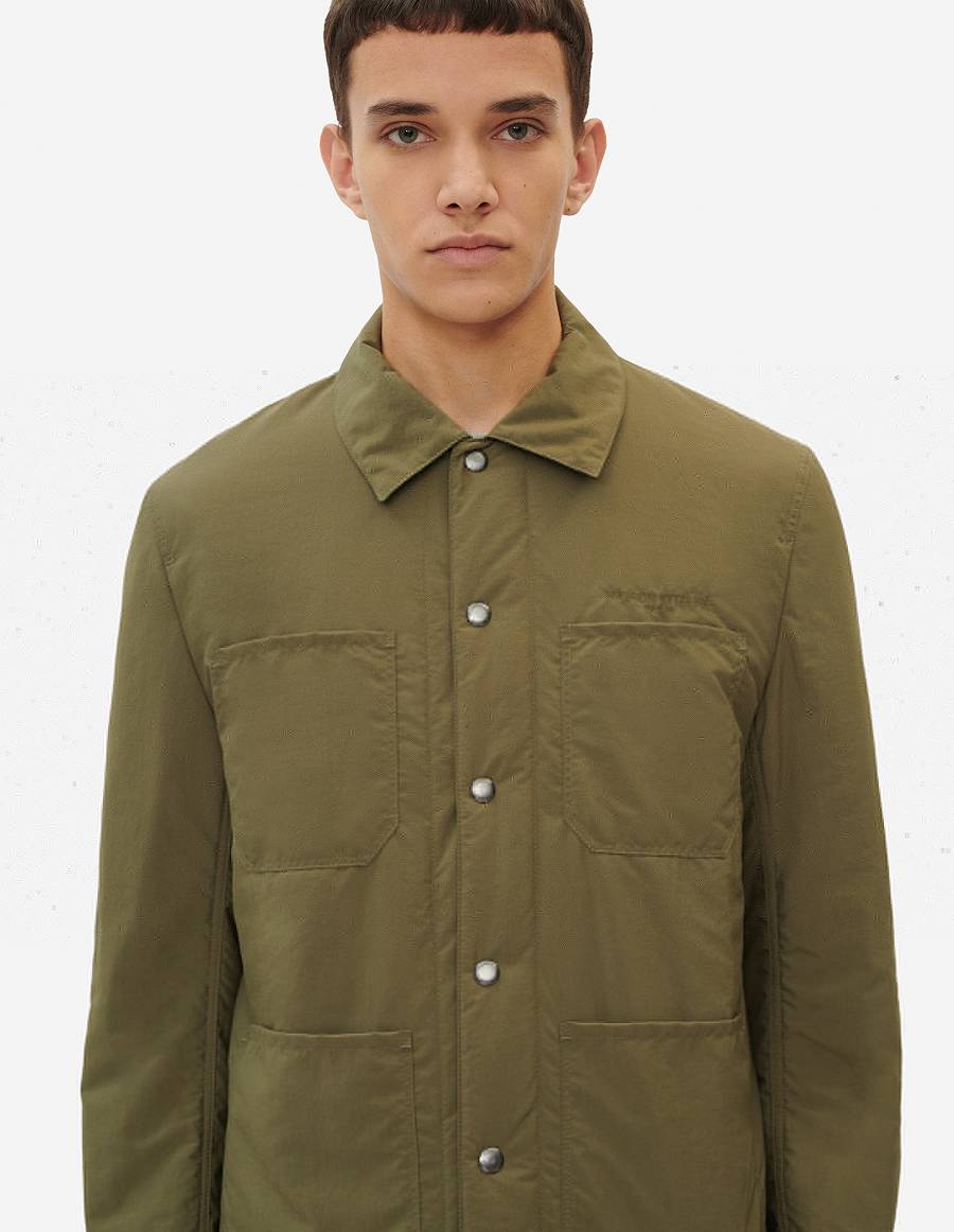 Khaki Grey Men's Maison Kitsune Technical Worker Jackets | AU-S0532