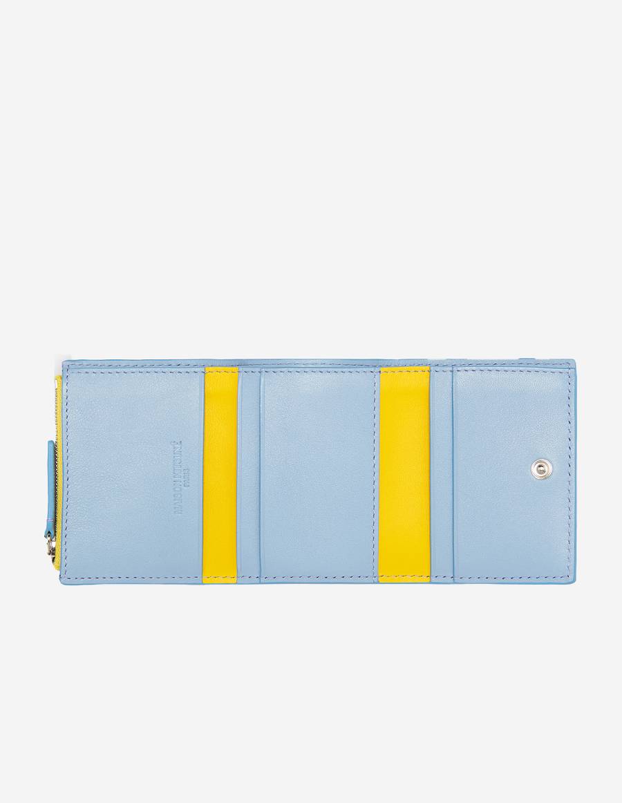 Khaki Grey Women's Maison Kitsune Profile Fox Ultra Compact Wallet Bags | AU-C0666