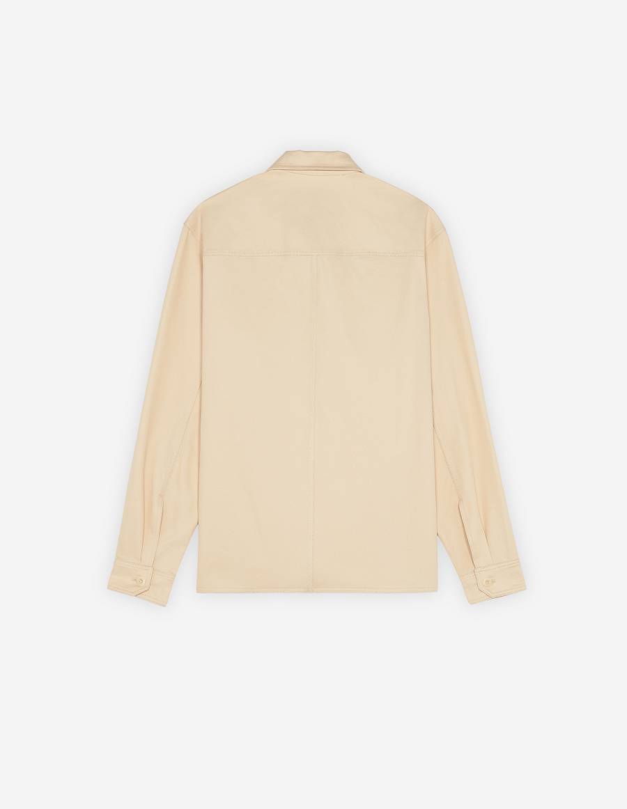 Khaki Women's Maison Kitsune Cafe Workwear Shirts | AU-V0723