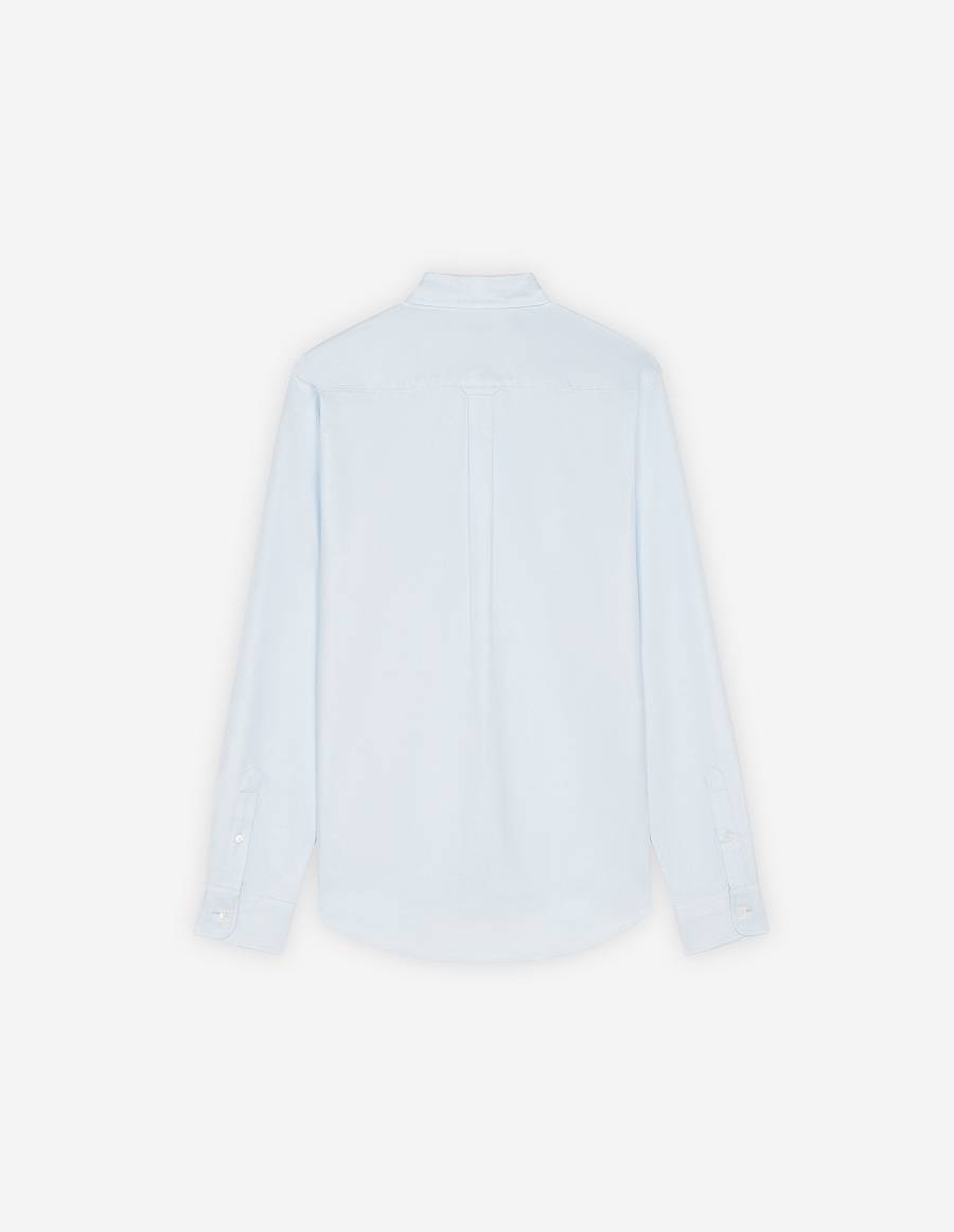 Light Blue Men's Maison Kitsune Dressed Fox Patch Classic Bd Shirts | AU-M0631