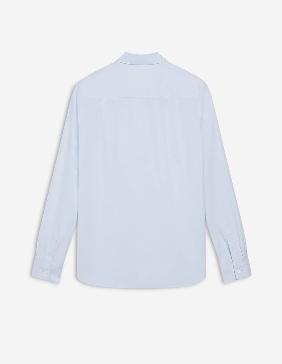 Light Blue Women's Maison Kitsune Fox Embroidery Classic Shirts | AU-J0686