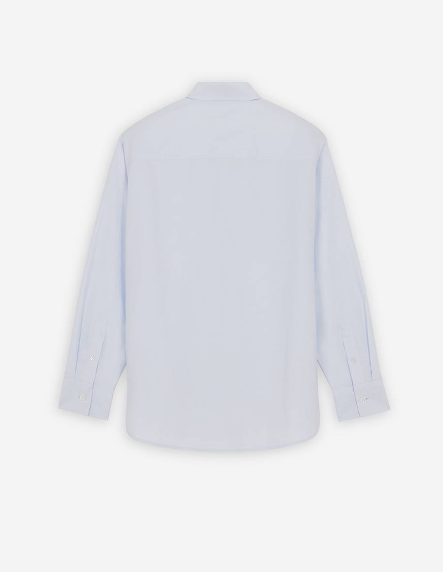 Light Blue Women's Maison Kitsune Tricolor Fox Patch Classic Shirts | AU-L0865