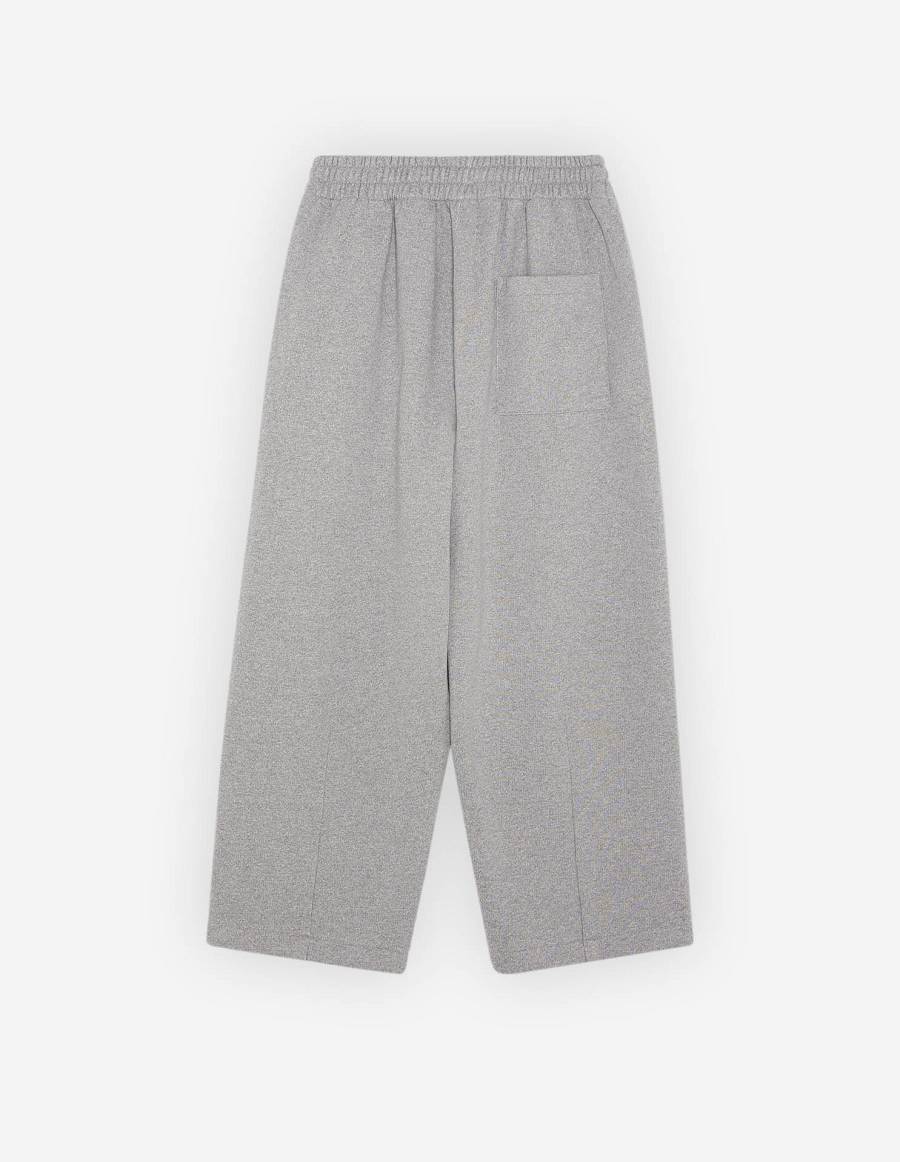 Light Grey Men's Maison Kitsune Japanese Fleece Jog Pants | AU-K0922