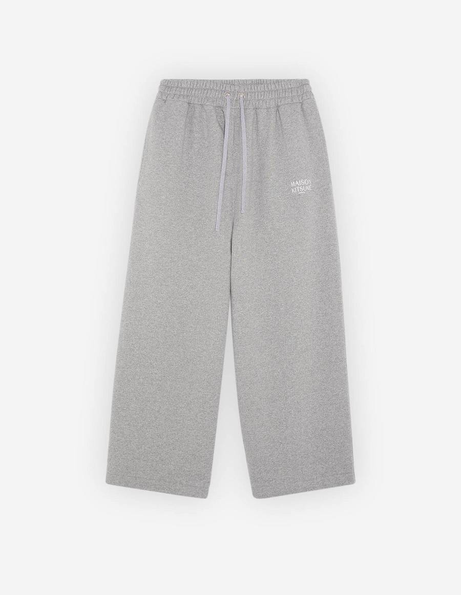 Light Grey Men\'s Maison Kitsune Japanese Fleece Jog Pants | AU-K0922