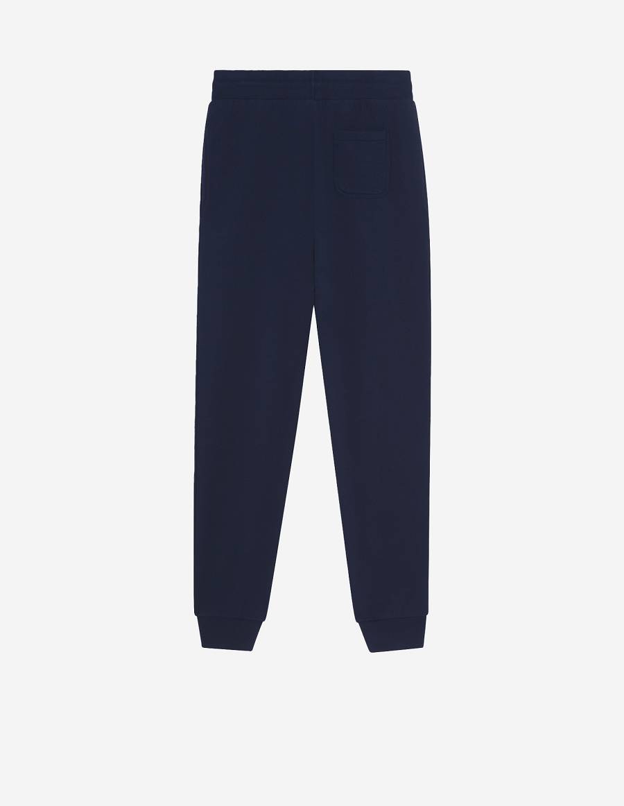 Navy Men's Maison Kitsune Chillax Fox Patch Classic Jog Pants | AU-P0587