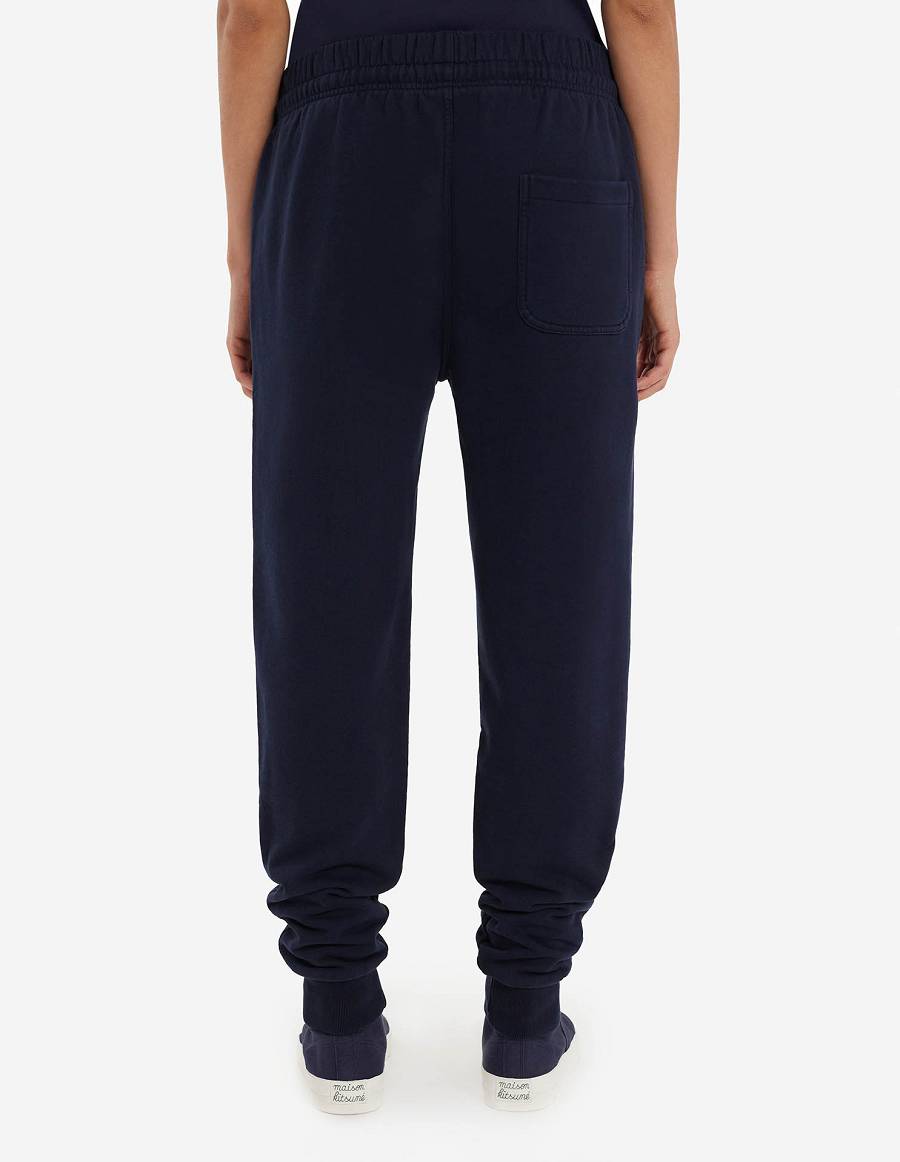 Navy Men's Maison Kitsune Chillax Fox Patch Classic Jog Pants | AU-P0587