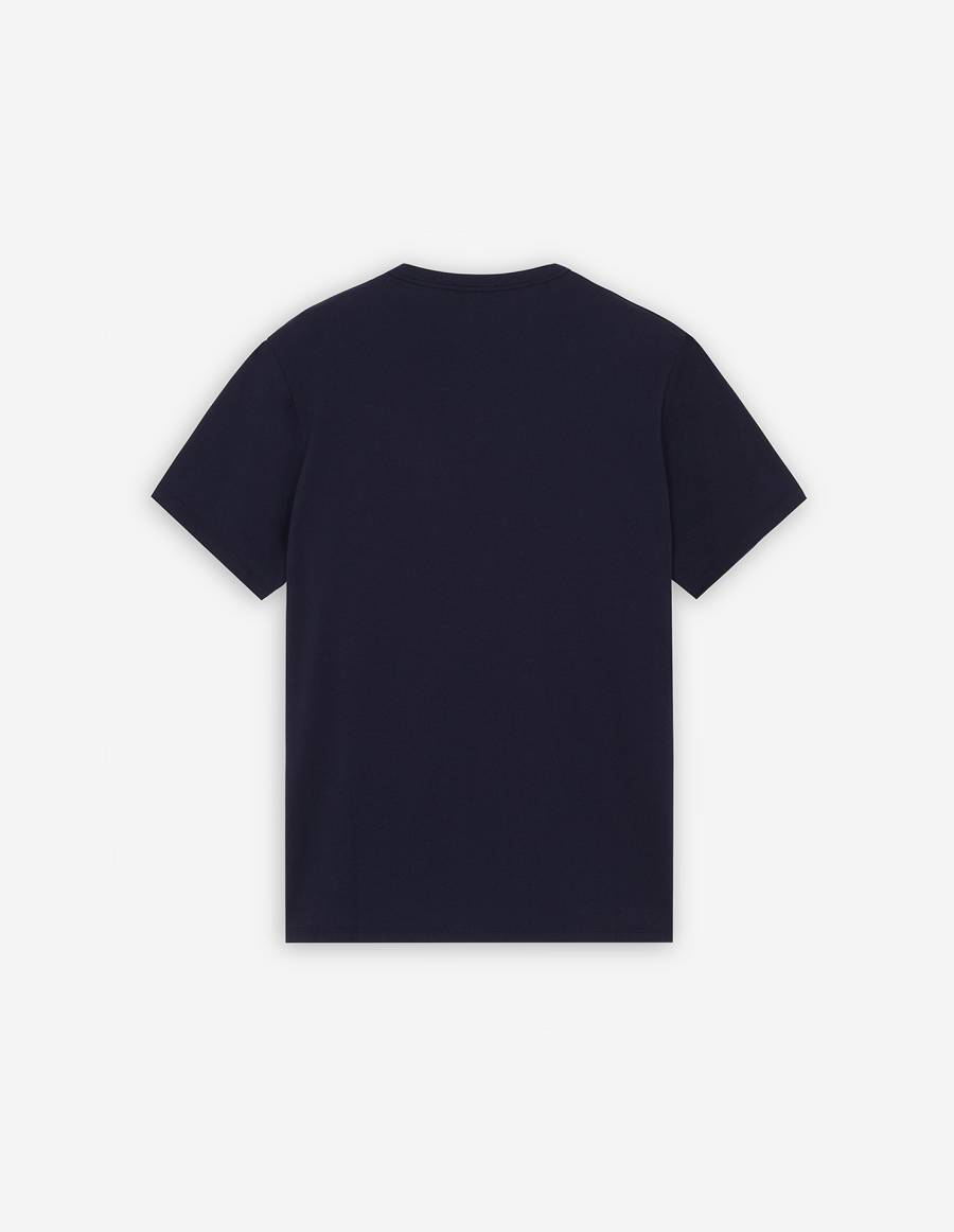 Navy Men's Maison Kitsune Chillax Fox Patch Classic T Shirts | AU-W0455