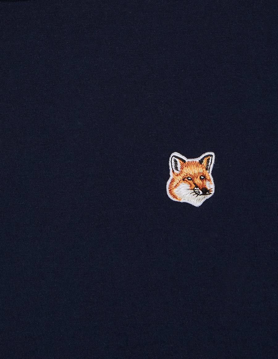 Navy Men's Maison Kitsune Fox Head Patch Classic T Shirts | AU-M0660