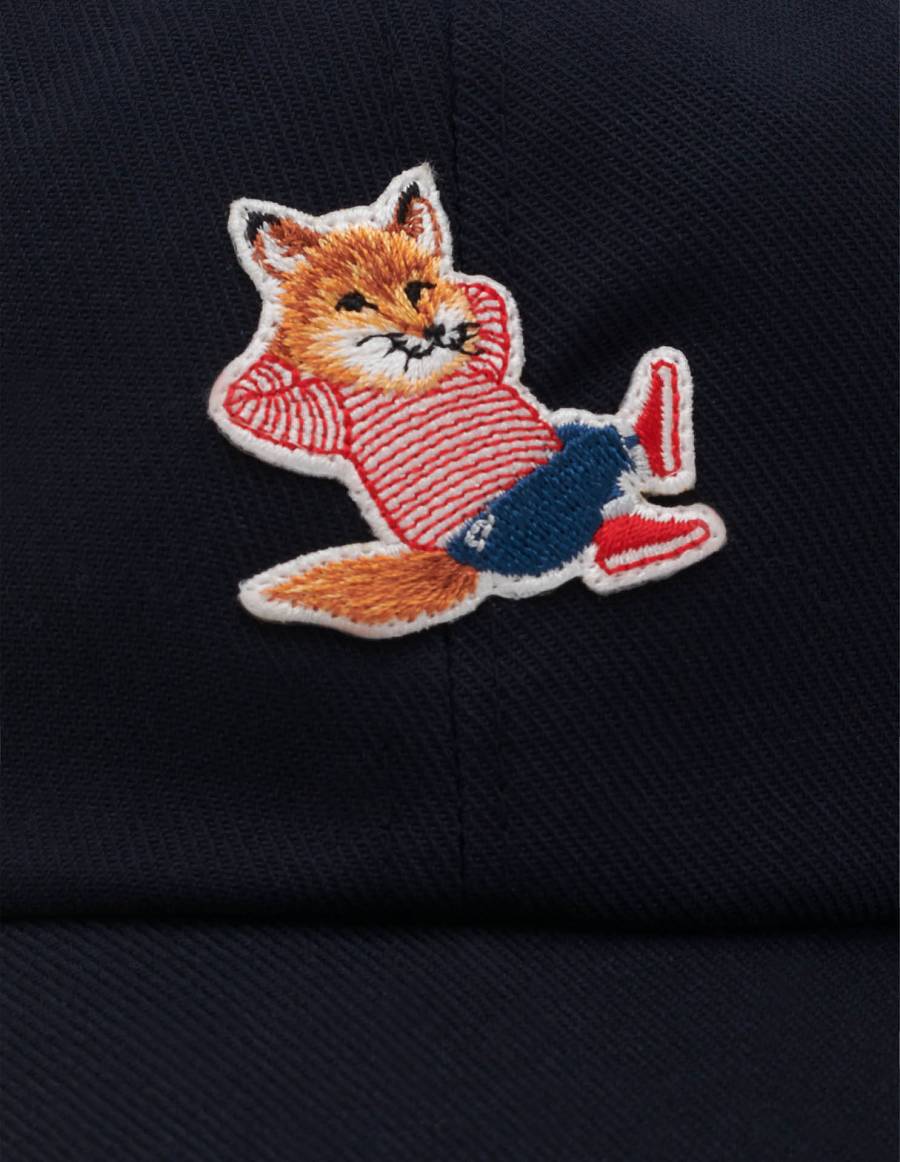 Navy Men's Maison Kitsune Frenchie Dressed Fox Patch 6p Caps | AU-X0928