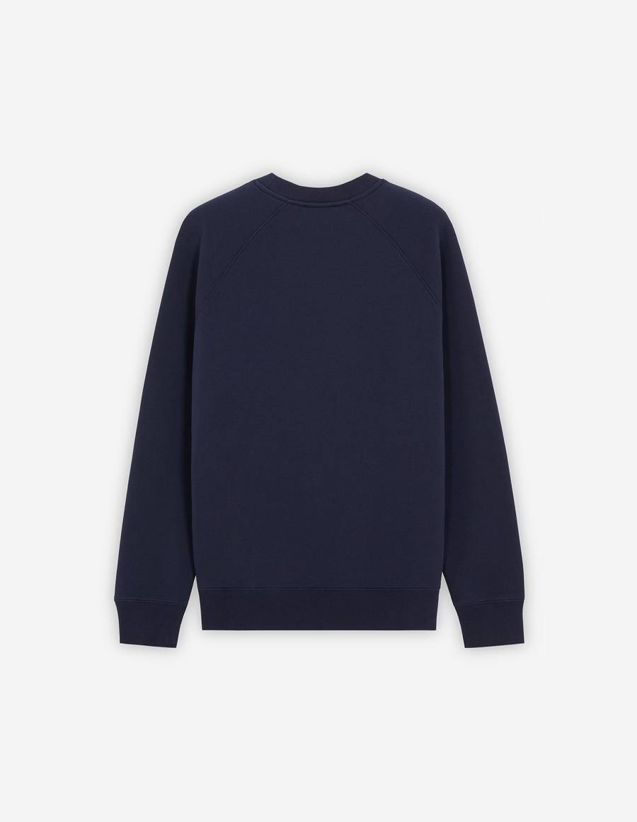 Navy Men's Maison Kitsune Grey Fox Head Patch Classic Sweatshirts | AU-J0947