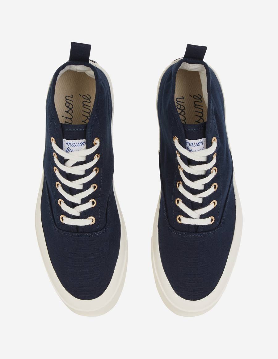 Navy Men's Maison Kitsune High-top Sneakers | AU-Q0177