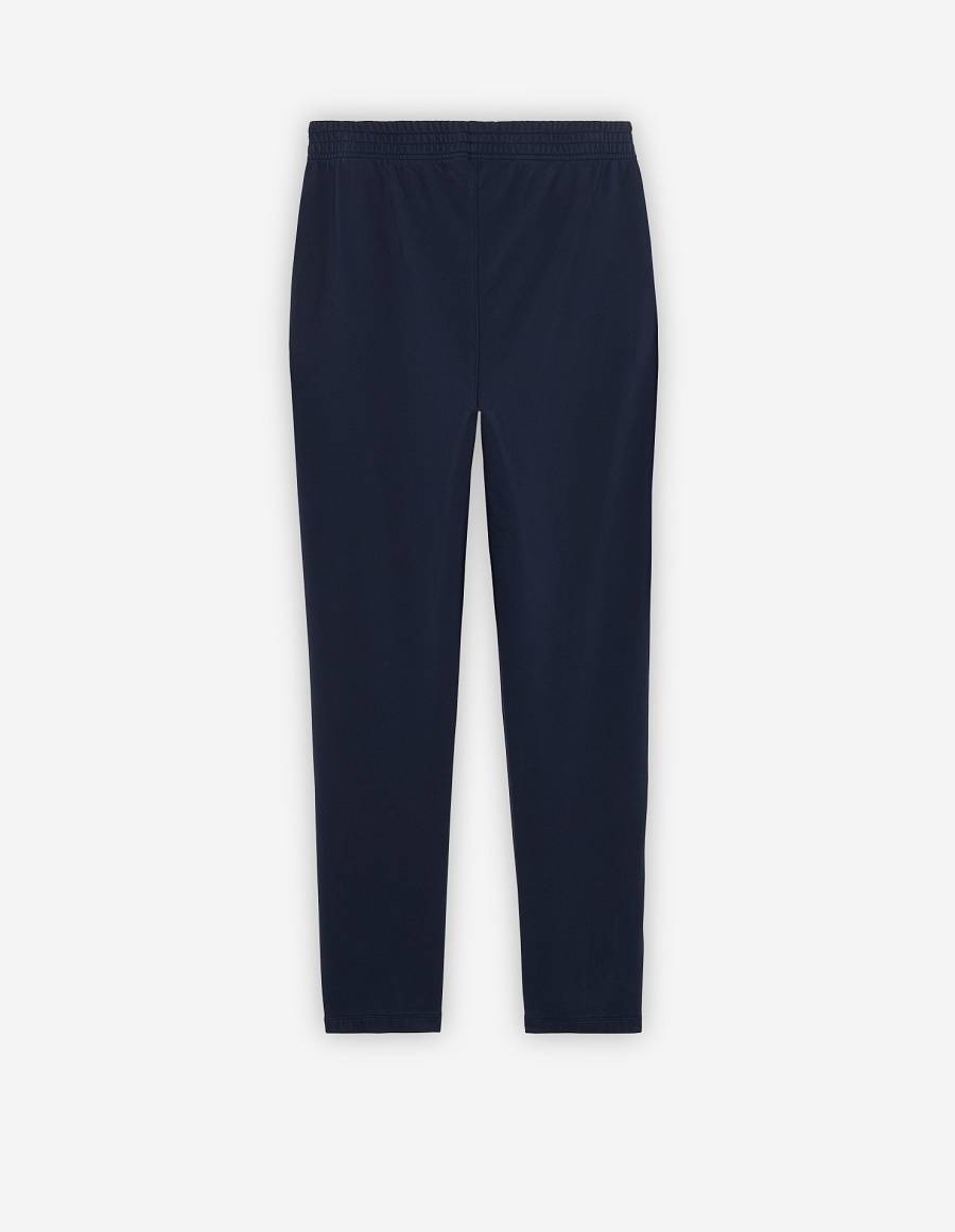 Navy Men's Maison Kitsune Navy Fox Patch Regular Jog Pants | AU-J0512