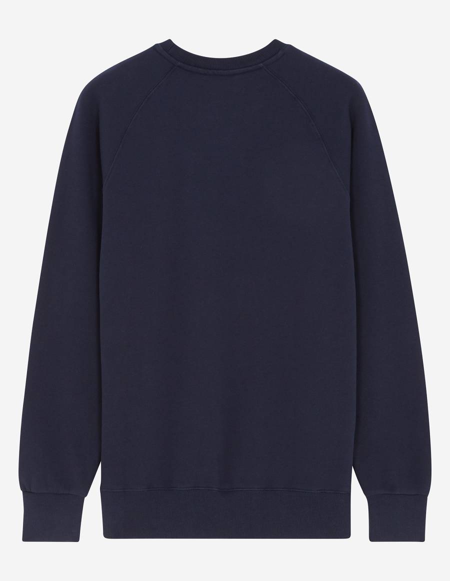 Navy Men's Maison Kitsune Palais Royal Classic Sweatshirts | AU-Q0264