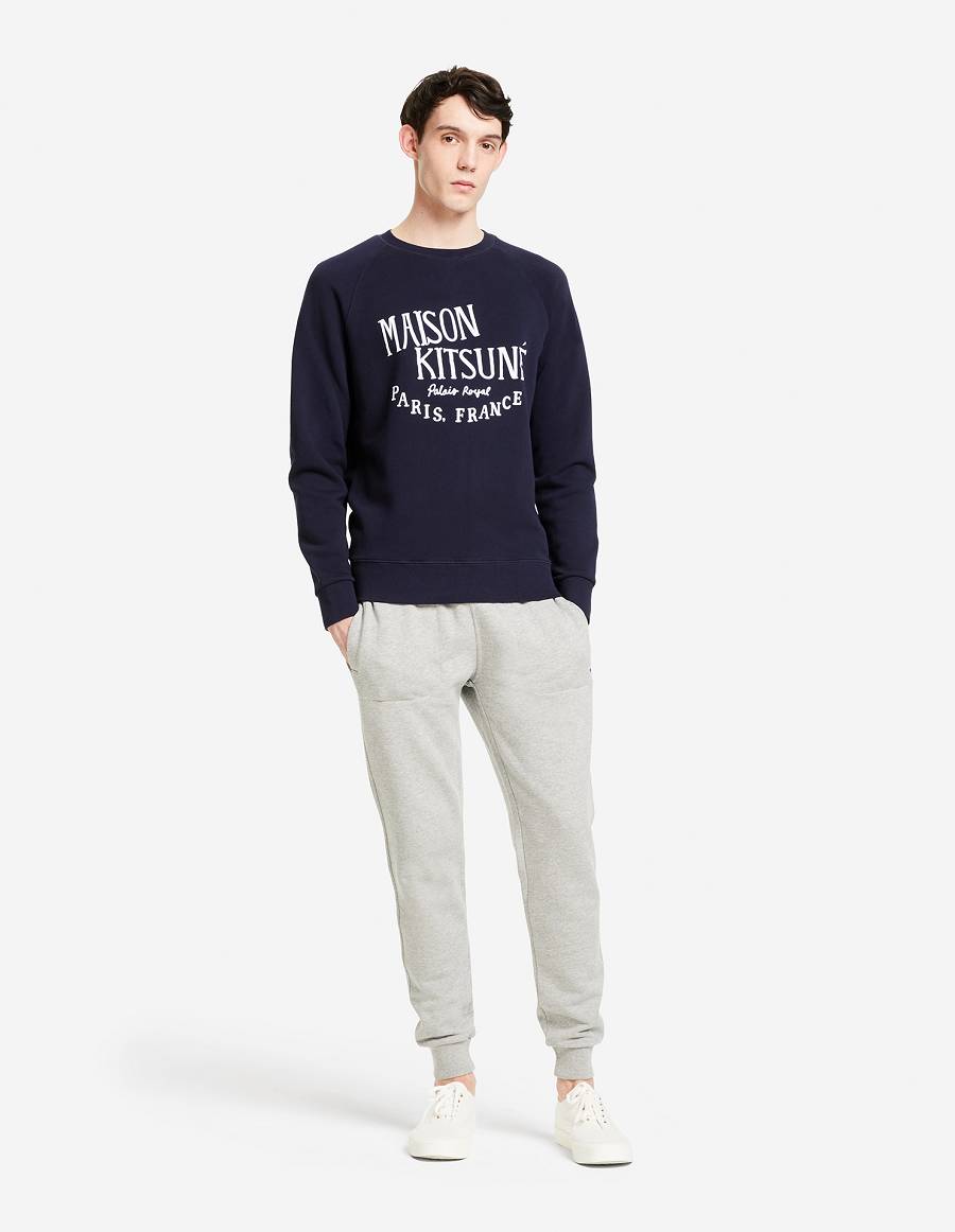 Navy Men's Maison Kitsune Palais Royal Classic Sweatshirts | AU-Q0264