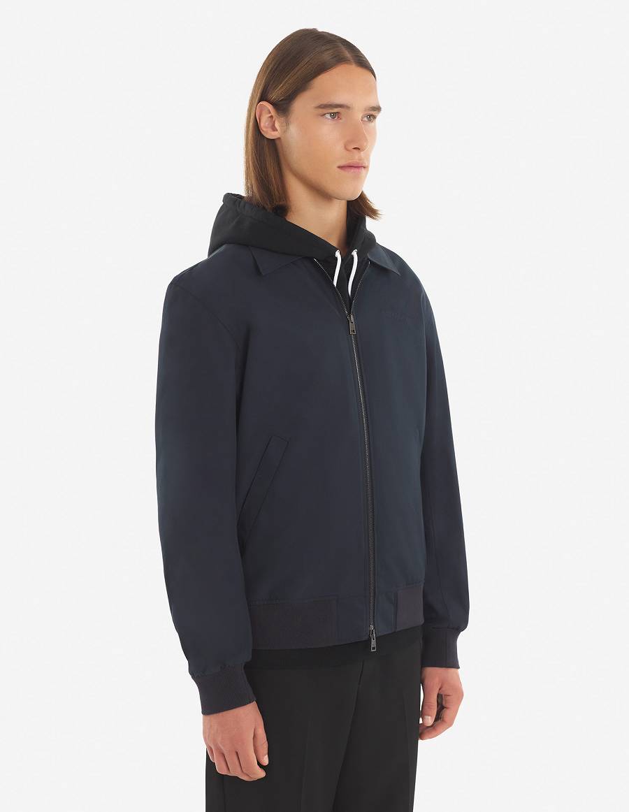 Navy Men's Maison Kitsune Zipped Jackets | AU-G0385