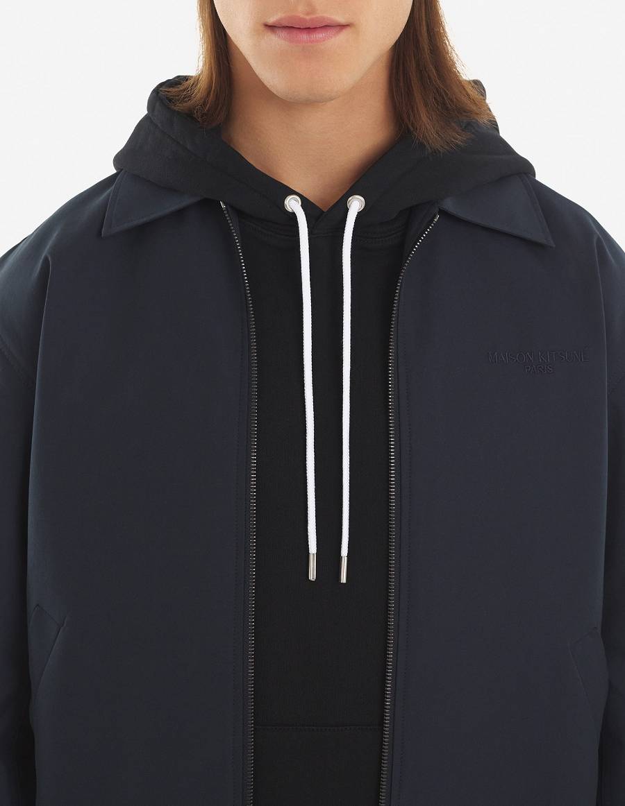 Navy Men's Maison Kitsune Zipped Jackets | AU-G0385