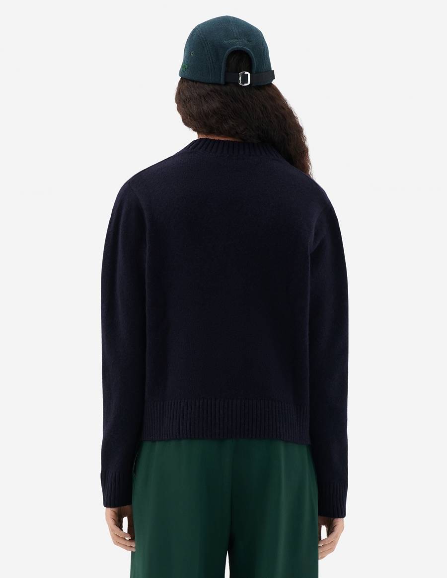 Navy Women's Maison Kitsune Baby Fox Patch Boxy Cardigan | AU-Q815