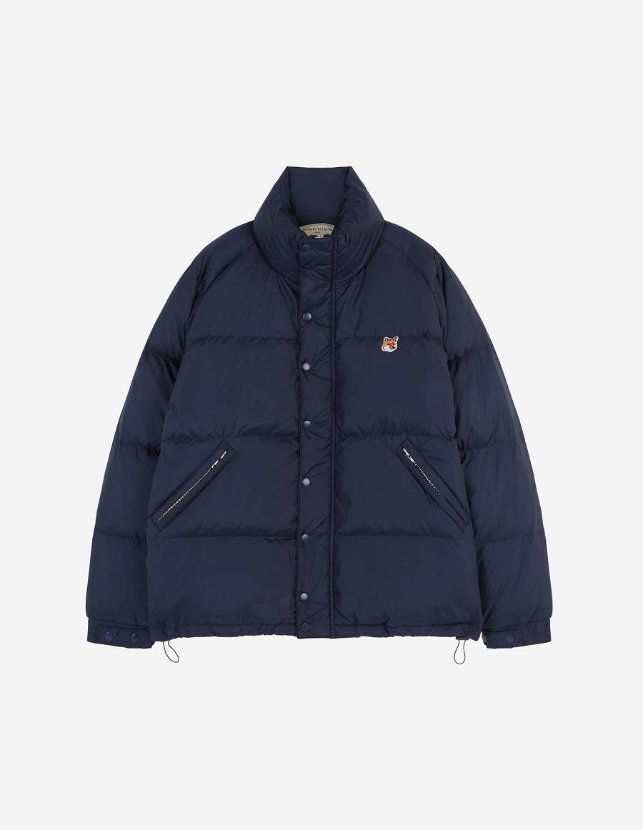 Navy Women\'s Maison Kitsune Down Fox Head Patch Jackets | AU-Z0755