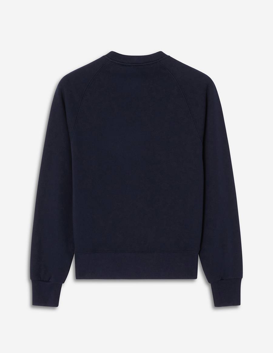 Navy Women's Maison Kitsune Handwriting Adjusted Sweatshirts | AU-V0346