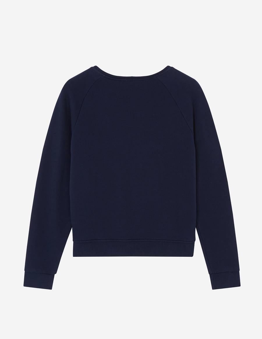 Navy Women's Maison Kitsune Palais Royal Vintage Sweatshirts | AU-C0869