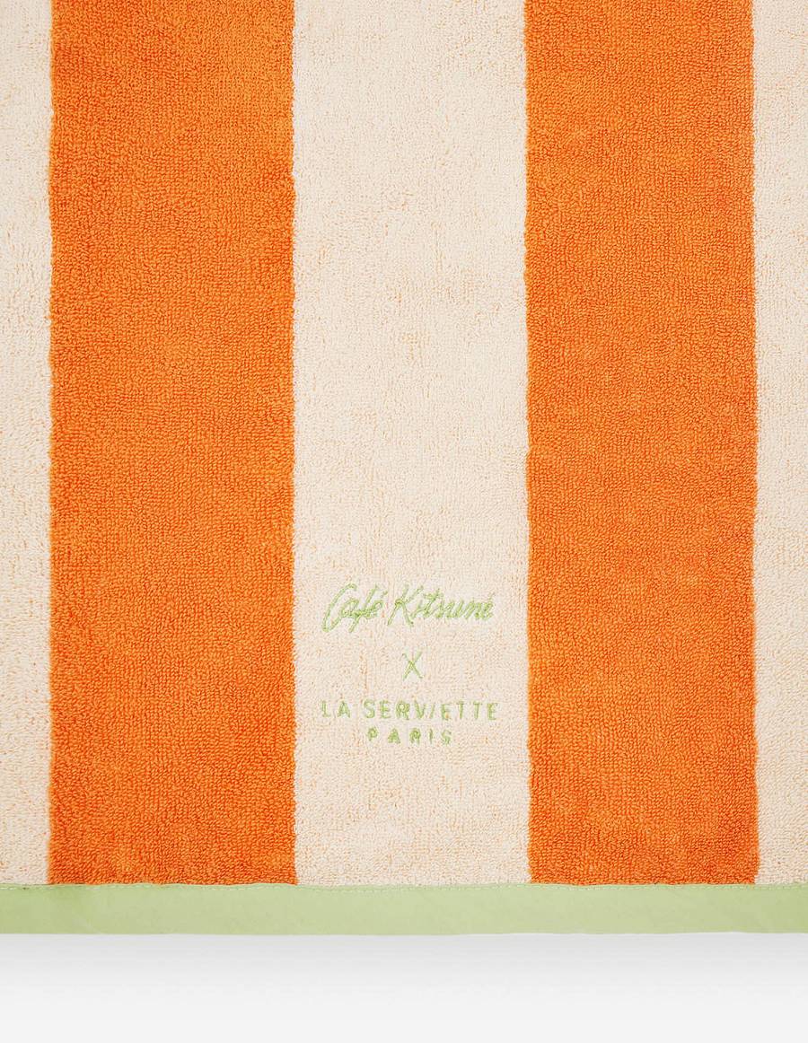 Orange Men's Maison Kitsune Striped Beach Towel Accessories | AU-H0395