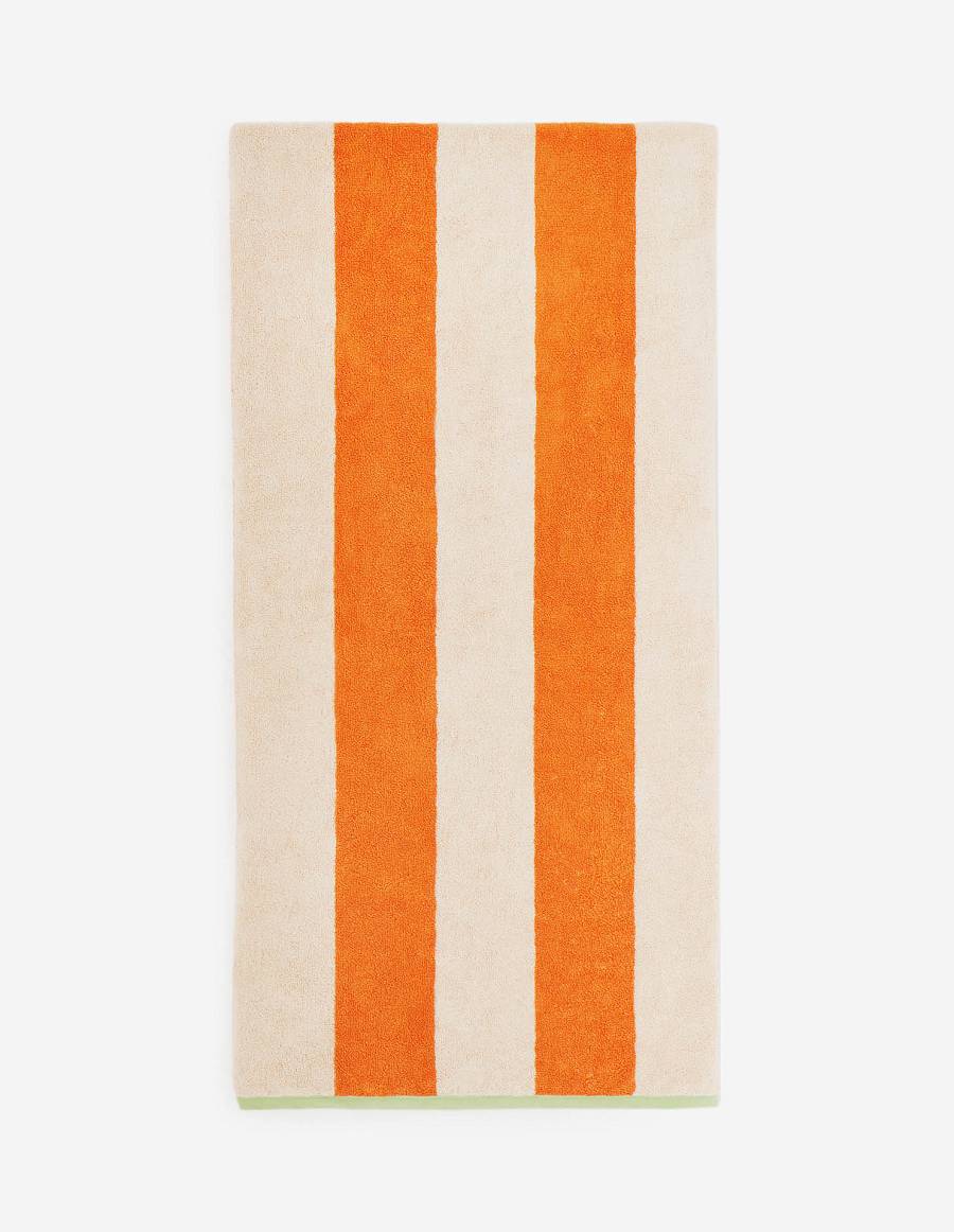 Orange Men's Maison Kitsune Striped Beach Towel Accessories | AU-H0395