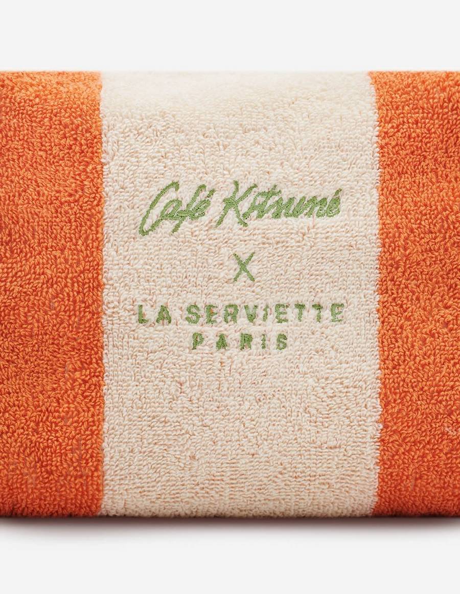 Orange Men's Maison Kitsune Striped Toiletry Accessories | AU-S0M01