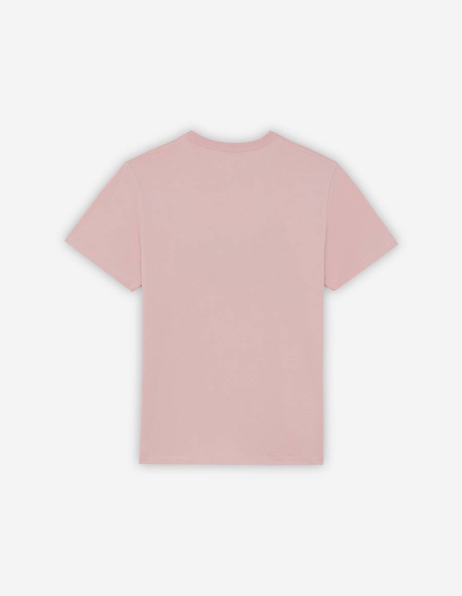 Pink Men's Maison Kitsune Fox Cafe Kitsune Classic T Shirts | AU-H0830