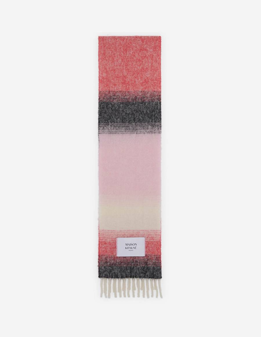 Pink Red Men\'s Maison Kitsune Gradient Fringed Scarf | AU-W0977